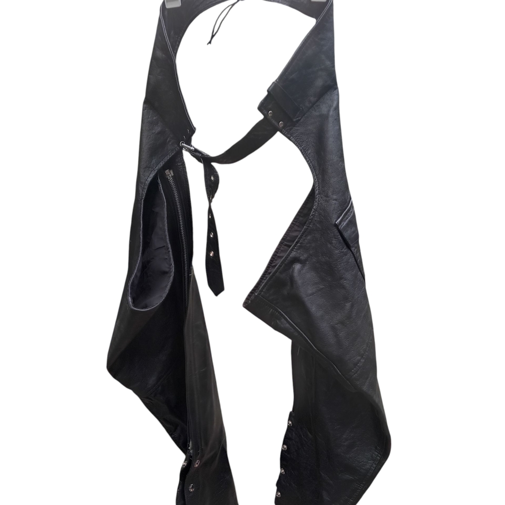 Black Leather Halter Vest